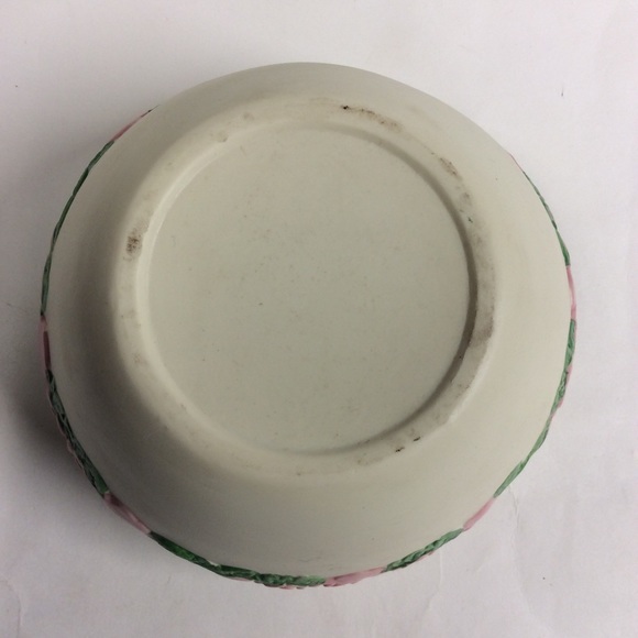 Vintage Round Rose Floral Ceramic Pot Vase - Picture 4 of 8